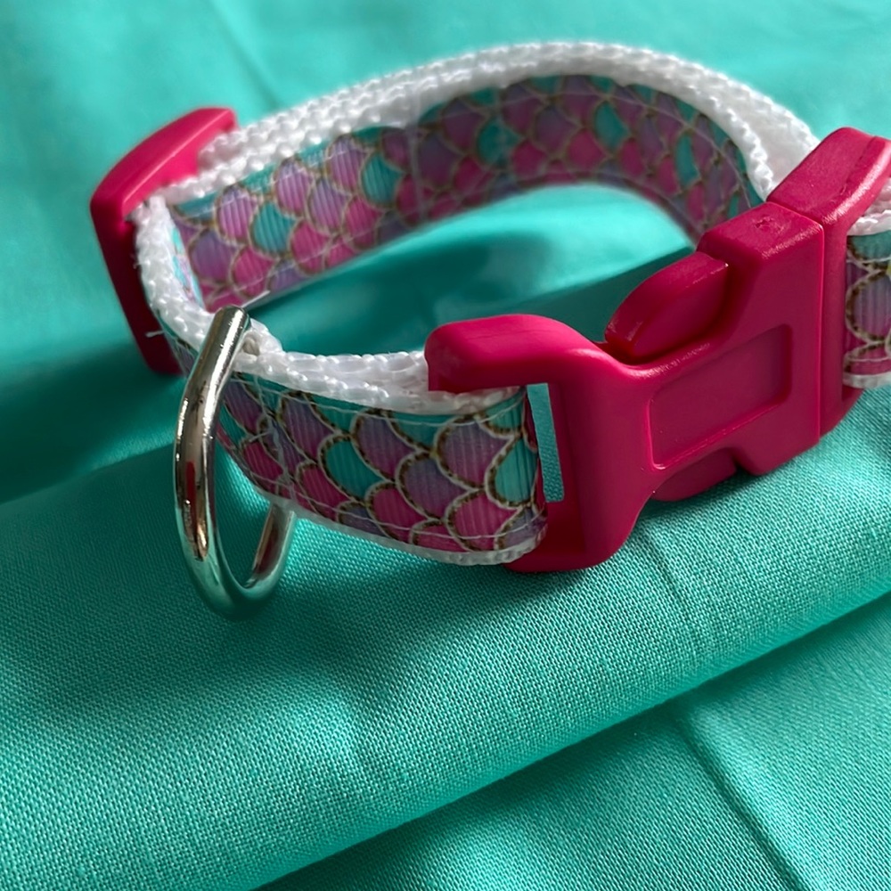 Mermaid Dog Collar Sz XS 9”-11” (3/4” wide)